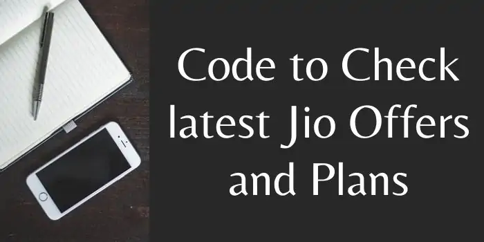 Jio Offer Check Code